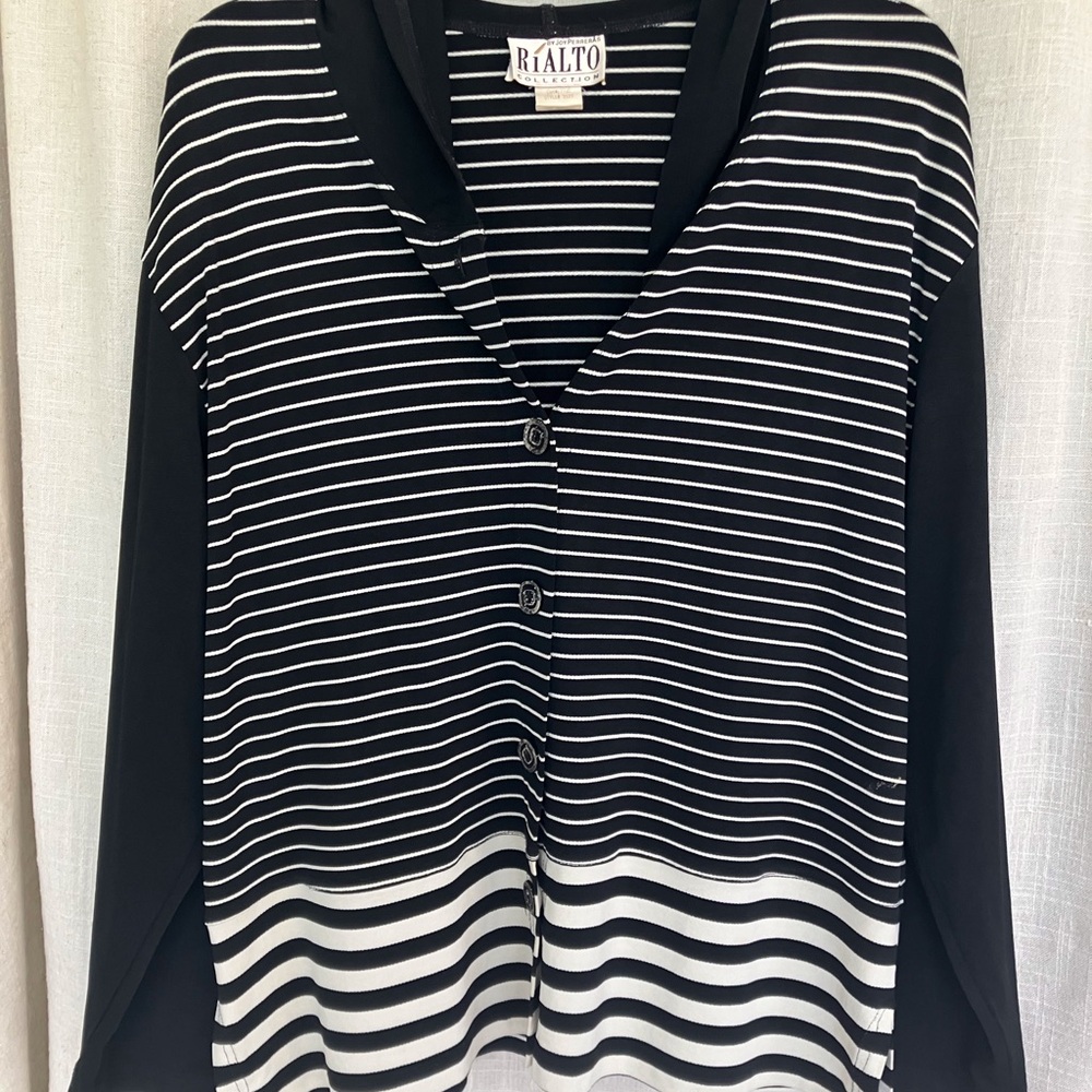 Rialto black and white stripe Knitwear size xs but runs large measures in desc.